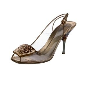Vince Camuto Slingback Heels Rhinestone Embellished Dress Shoes‎ 7.5
